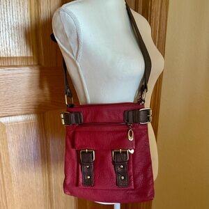 Red and Brown Women's Crossbody Bag